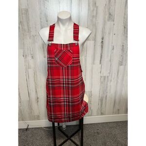 Red Plaid Tartan Suspender Mini Dress – Jolie & Joy Size Large